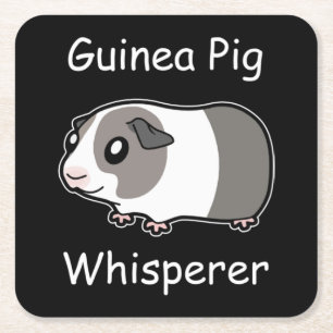 Guinea Pig Whisperer Square Paper Coaster
