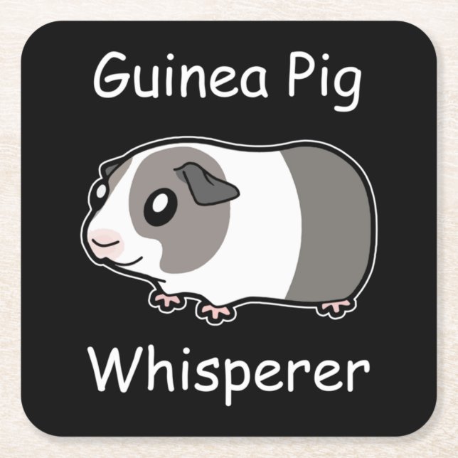 Guinea Pig Whisperer Square Paper Coaster (Front)