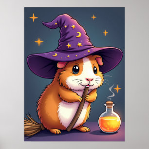 Guinea Pig Witch – Cute Dog Pop Art Poster
