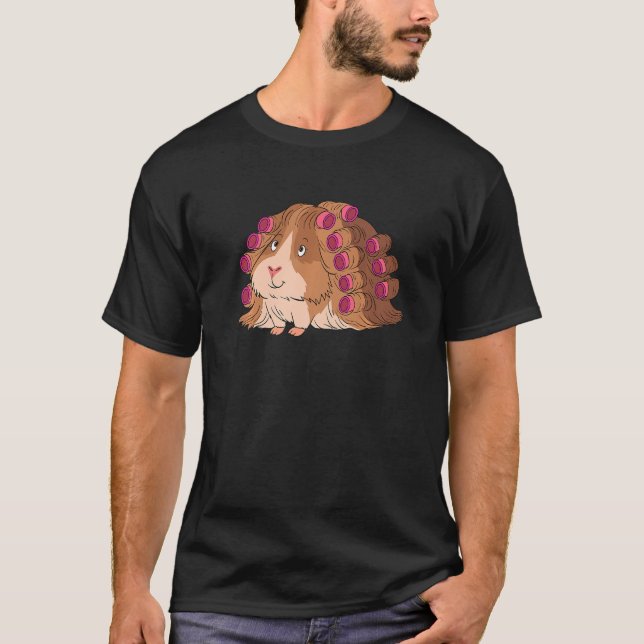 Guinea Pig with Curls Perm Long Hair Guinea Pig T-Shirt (Front)