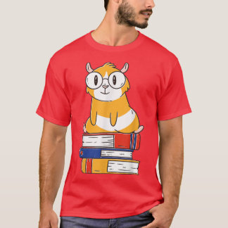 Guinea Pig with Glasses Book Gift T-Shirt