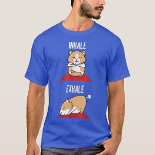 Guinea Pig Yoga Fart Funny Inhale Exhale Pet Posit T-Shirt