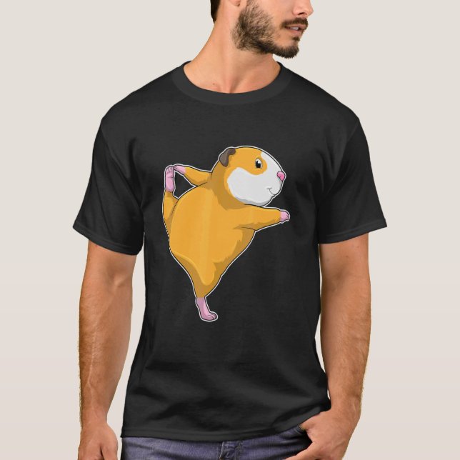 Guinea Pig Yoga Fitness Sports T-Shirt (Front)