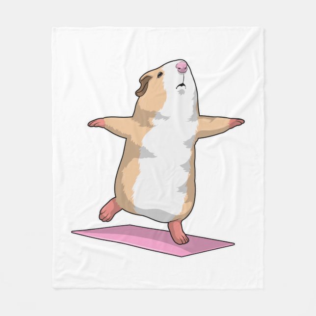 Guinea pig Yoga Meditation Fitness Fleece Blanket (Front)