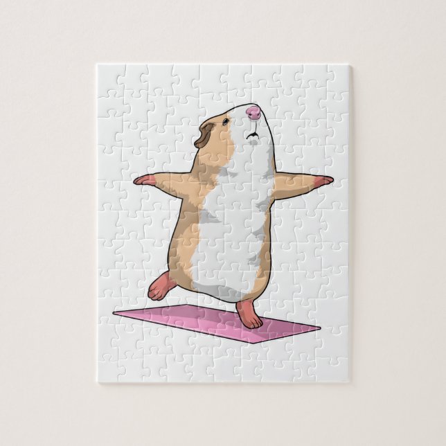 Guinea pig Yoga Meditation Fitness Jigsaw Puzzle (Vertical)