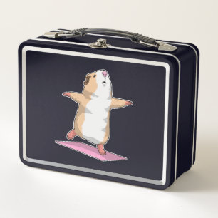 Guinea pig Yoga Meditation Fitness Metal Lunch Box