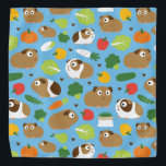 Guinea Pigs And Their Treats Bandana<br><div class="desc">Cute guinea pigs and their treats.</div>