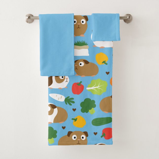 Guinea Pigs And Their Treats Bath Towel Set (Insitu)