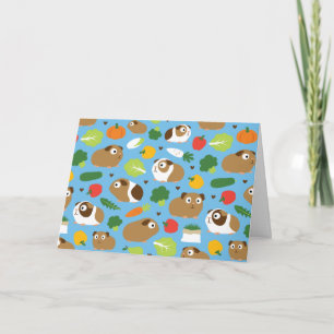 Guinea Pigs And Their Treats Card