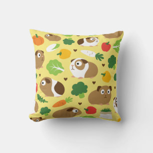 Guinea Pigs And Their Treats Cushion