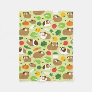 Guinea Pigs And Their Treats Fleece Blanket