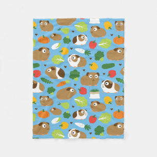 Guinea Pigs And Their Treats Fleece Blanket