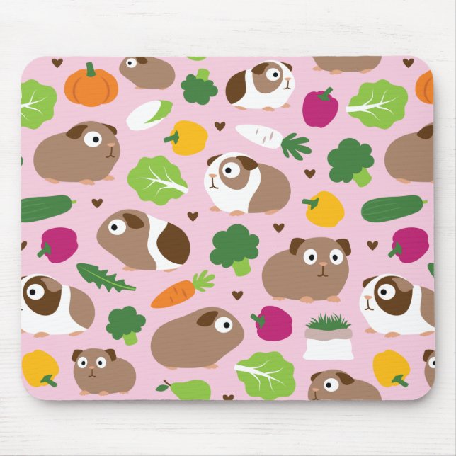 Guinea Pigs And Their Treats Mouse Pad (Front)