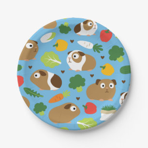 Guinea Pigs And Their Treats Paper Plate
