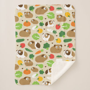 Guinea Pigs And Their Treats Sherpa Blanket