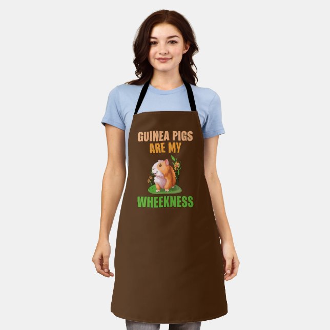 Guinea Pigs Are My Wheekness on Brown   Apron (Worn)