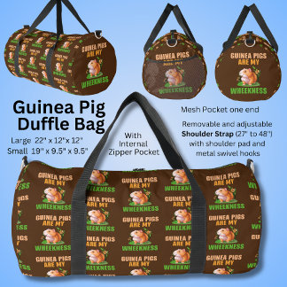 Guinea Pigs Are My Wheekness on Brown   Duffle Bag