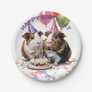 Guinea Pigs Birthday Party Round Paper Plate