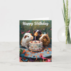 Guinea Pigs Celebrating Birthday Card