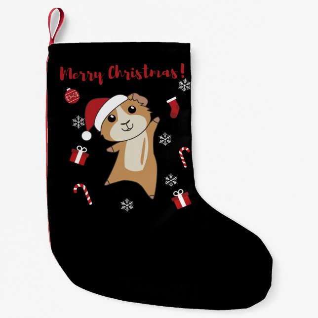 Guinea Pigs Christmas Winter Animals Small Christmas Stocking (Front)