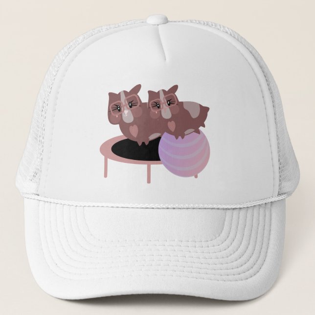 Guinea Pigs Fitness Funny Design Trucker Hat (Front)