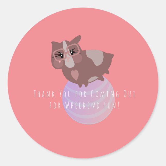 Guinea Pigs Fitness Gym Classic Round Sticker (Front)