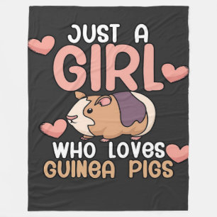 Guinea Pigs Girl Who Loves Guinea Pigs Fleece Blanket
