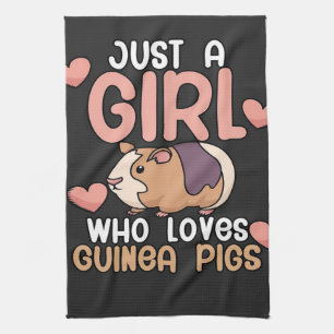 Guinea Pigs Girl Who Loves Guinea Pigs Tea Towel