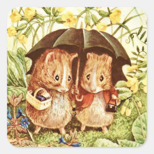 Guinea Pigs Go Shopping by Beatrix Potter Square Sticker