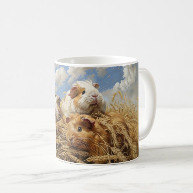 Guinea Pigs in a Wheatfield Coffee Mug (Front Right)