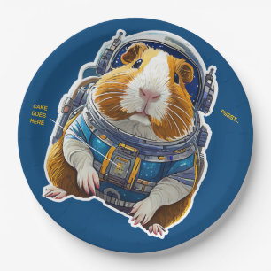 Guinea Pigs in Space! Retro Astronaut Explorer Paper Plate