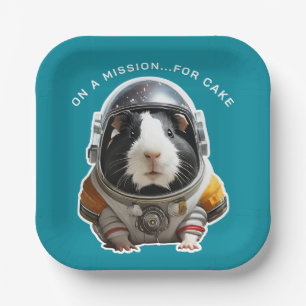Guinea Pigs in Space! Retro Explorer Astronaut Paper Plate