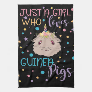 Guinea Pigs Just A Girl Who Loves Guinea Pigs Tea Towel
