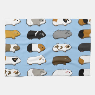 Guinea pigs many blue tea towel