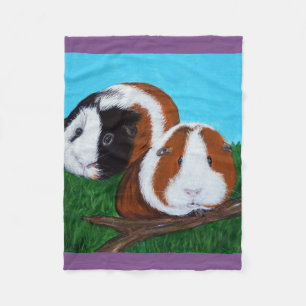 Guinea Pigs Painting Fleece Blanket