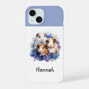 Guinea Pigs Picture Watercolor Cute Pretty iPhone 15 Case