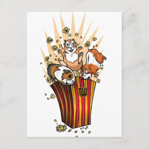 Guinea Pigs Popcorn Postcard