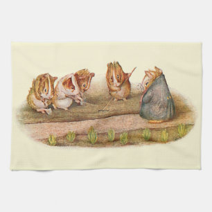 Guinea Pigs Tending the Garden Tea Towel