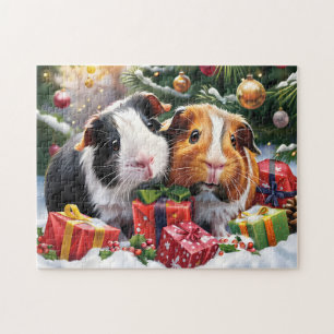 Guinea Pigs with Christmas Gifts Jigsaw Puzzle