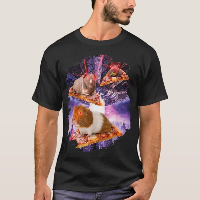 Guinea Pigs With Laser Eyes I Laser Rodent Space P T-Shirt (Front)