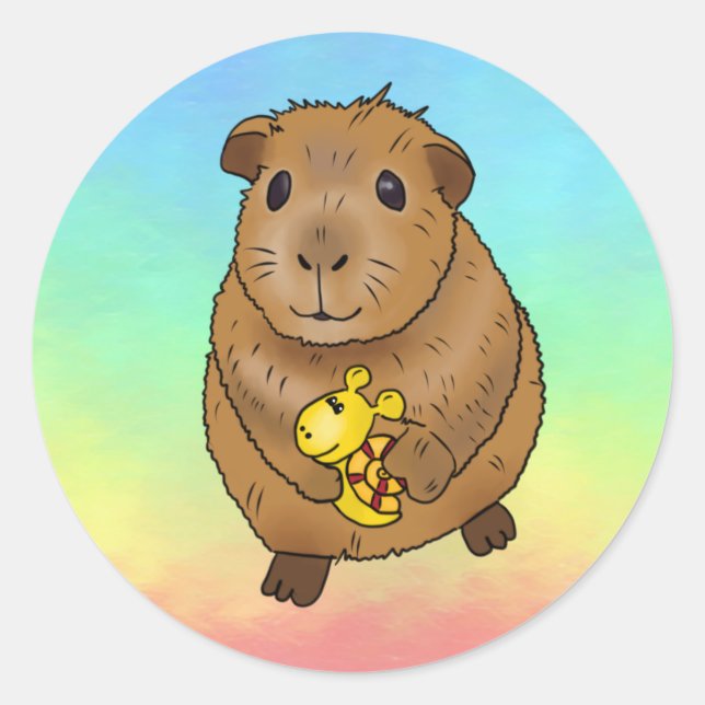guinea pigs with snail classic round sticker (Front)