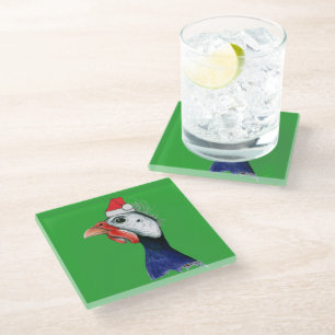 Guinea Santa Claus Glass Coaster