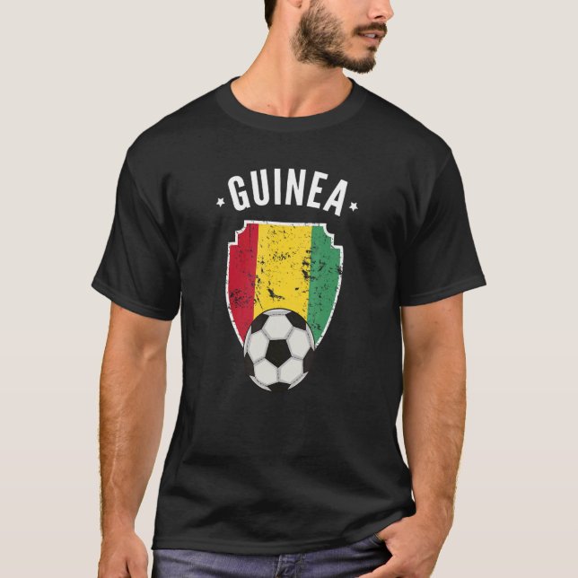 Guinea Soccer Guinea Flag Football Guinean Pride R T-Shirt (Front)