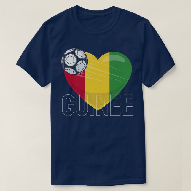 Guinea Soccer Love Guyanese Fan Flag  T-Shirt (Design Front)