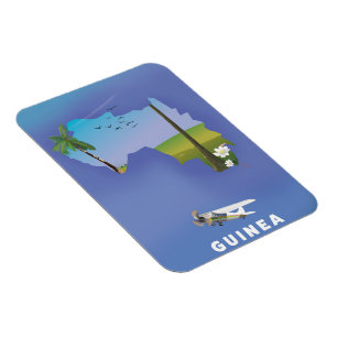 Guinea South Africa Ski poster print. Magnet