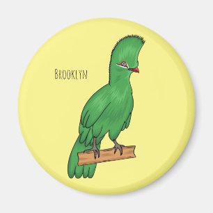 Guinea turaco bird cartoon illustration  magnet