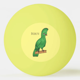 Guinea turaco bird cartoon illustration  ping pong ball