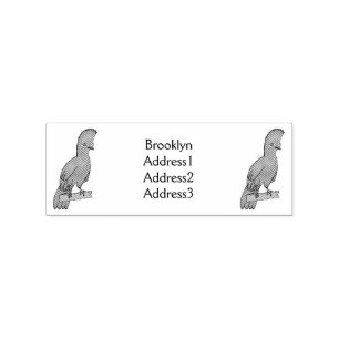 Guinea turaco bird cartoon illustration rubber stamp