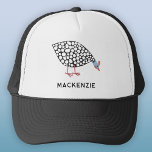 Guineafowl Bird Personalised Trucker Hat<br><div class="desc">A fun Guinea Fowl pecking about. Original art by Nic Squirrell. Change the name or text to personalise.</div>