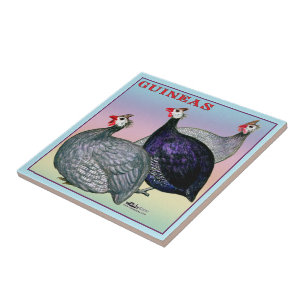Guineas Three Fowl Ceramic Tile